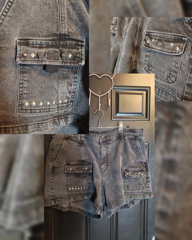 Upcycled denim shorts